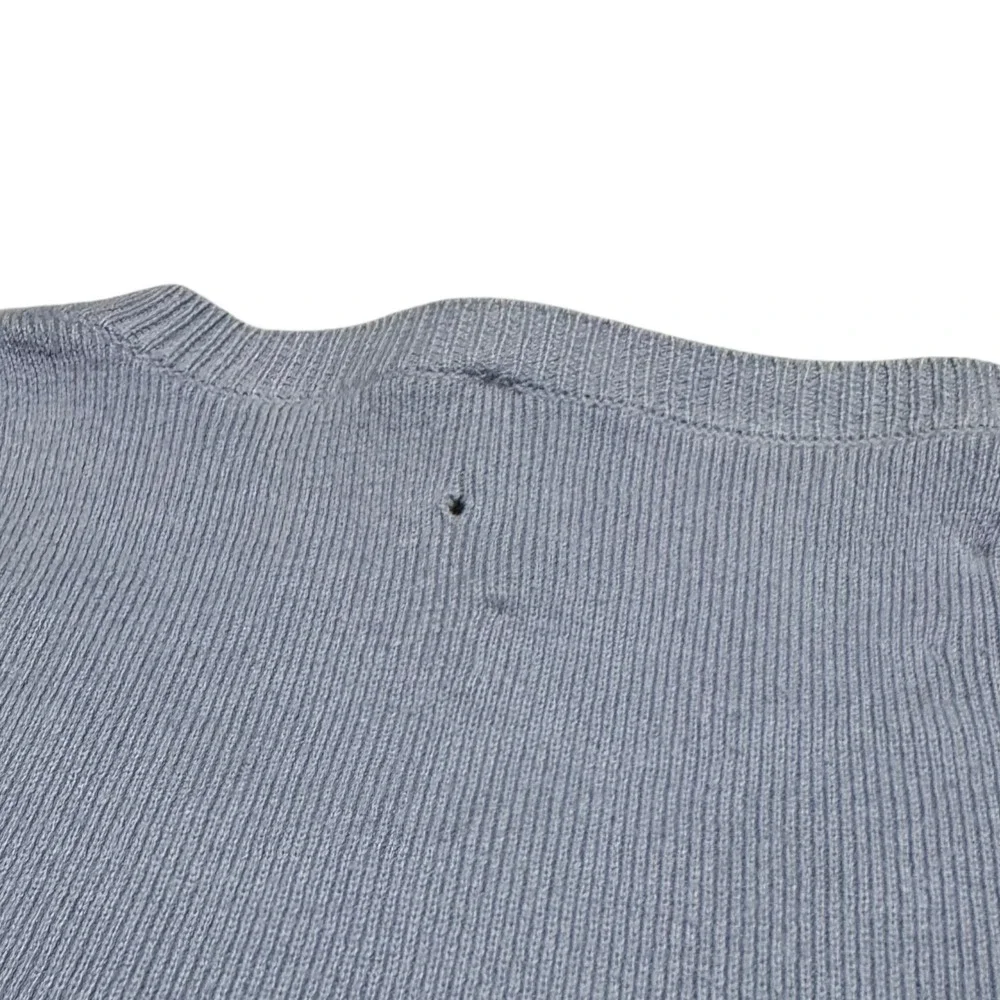 Vintage Polo Ralph Lauren Light Blue Pima Cotton V-neck Sweater Men's XL FLAW